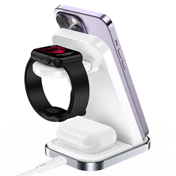 Acefast E15 3in1 wireless charging station for iPhone, AirPods, Apple Watch - whiteeng