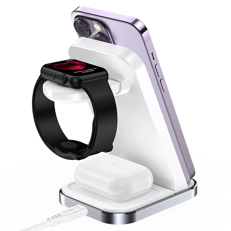 Acefast E15 3in1 wireless charging station for iPhone, AirPods, Apple Watch - whiteeng