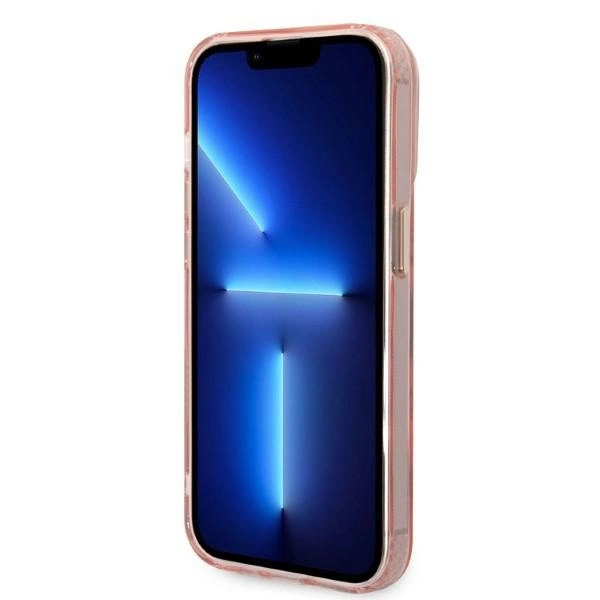 Guess GUHMP14LHTCMP iPhone 14 Pro 6.1" pink/pink hard case Gold Outline Translucent MagSafeeng