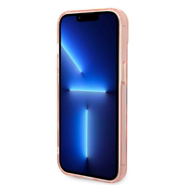 Guess GUHMP14MHTCMP iPhone 14 Plus 6.7" pink/pink hard case Gold Outline Translucent MagSafeeng