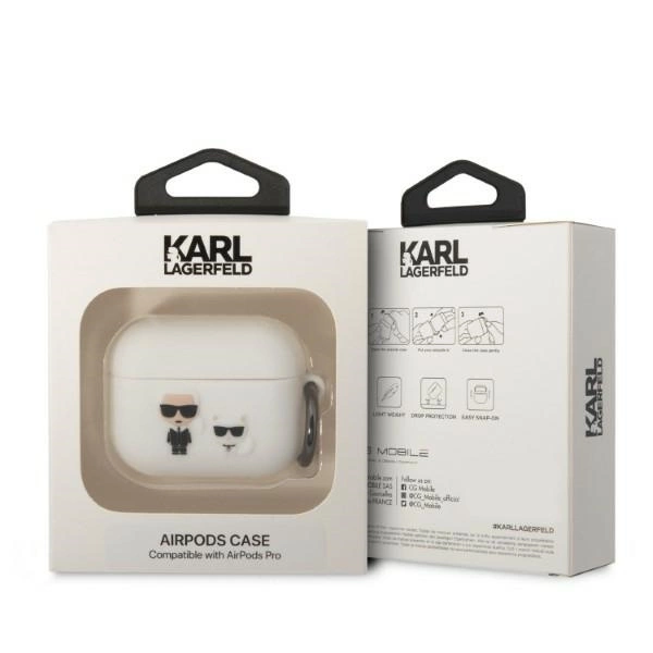 Karl Lagerfeld KLACAPSILKCW AirPods Pro cover white/white Silicone Karl & Choupetteeng