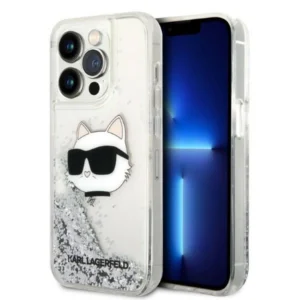 Karl Lagerfeld KLHCP14LLNHCCS iPhone 14 Pro 6.1" silver/silver hardcase Glitter Choupette Headeng