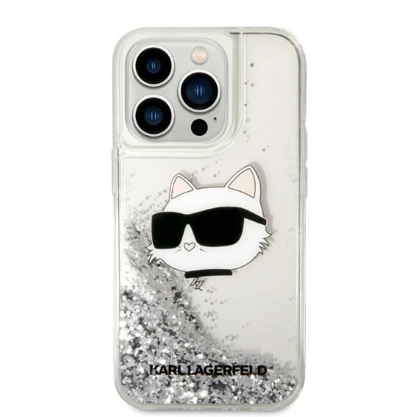 Karl Lagerfeld KLHCP14LLNHCCS iPhone 14 Pro 6.1" silver/silver hardcase Glitter Choupette Headeng