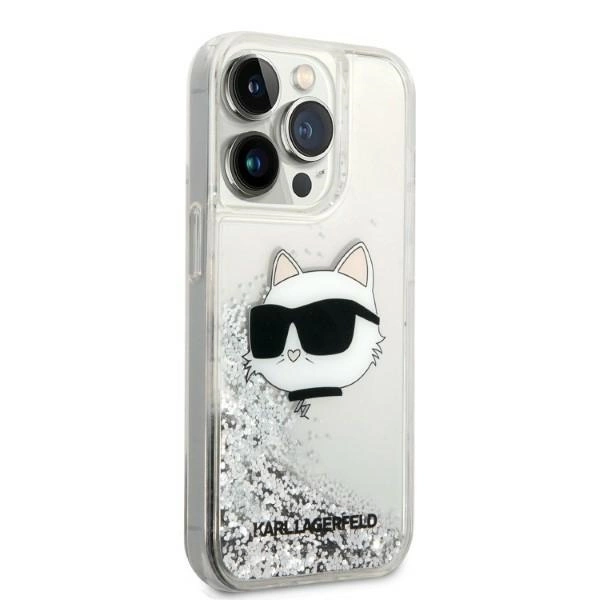 Karl Lagerfeld KLHCP14LLNHCCS iPhone 14 Pro 6.1" silver/silver hardcase Glitter Choupette Headeng