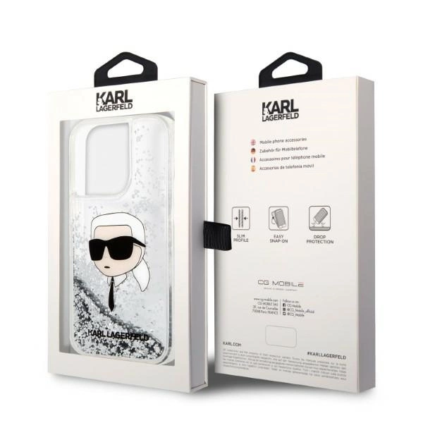Karl Lagerfeld KLHCP14LLNKHCH iPhone 14 Pro 6.1" silver/silver hardcase Glitter Karl Headeng