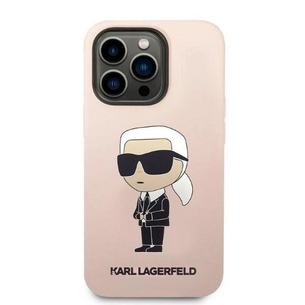 Karl Lagerfeld KLHCP14LSNIKBCP iPhone 14 Pro 6.1" hardcase pink/pink Silicone Ikonikeng