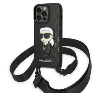 Karl Lagerfeld KLHCP14LSTKMK iPhone 14 Pro 6.1" black/black hardcase Monogram Ikonik Patcheng