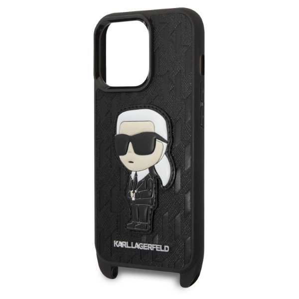 Karl Lagerfeld KLHCP14LSTKMK iPhone 14 Pro 6.1" black/black hardcase Monogram Ikonik Patcheng