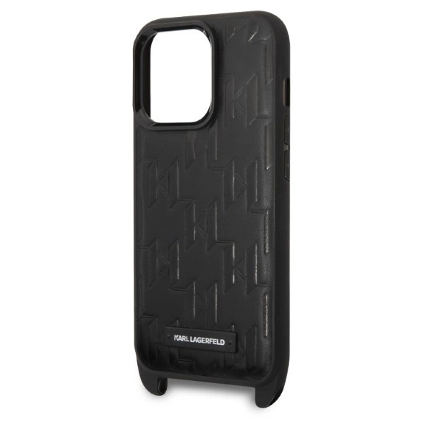 Karl Lagerfeld KLHCP14LSTMMK iPhone 14 Pro 6.1" hardcase black/black Monogram Plaque Logo Strapeng