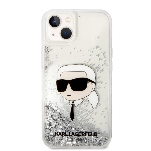 Karl Lagerfeld KLHCP14MLNKHCH iPhone 14 Plus 6.7" silver/silver hardcase Glitter Karl Headeng