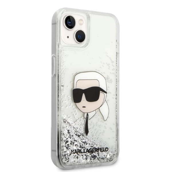 Karl Lagerfeld KLHCP14MLNKHCH iPhone 14 Plus 6.7" silver/silver hardcase Glitter Karl Headeng