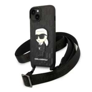 Karl Lagerfeld KLHCP14MSTKMK iPhone 14 Plus 6.7" black/black hardcase Monogram Ikonik Patcheng