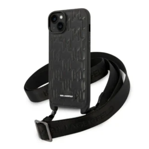 Karl Lagerfeld KLHCP14MSTMK iPhone 14 Plus 6.7" hardcase black/black Monogram Plaque Logo Strapeng