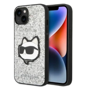 Karl Lagerfeld KLHCP14SG2CPS iPhone 14 6.1" silver/silver hardcase Glitter Choupette Patcheng