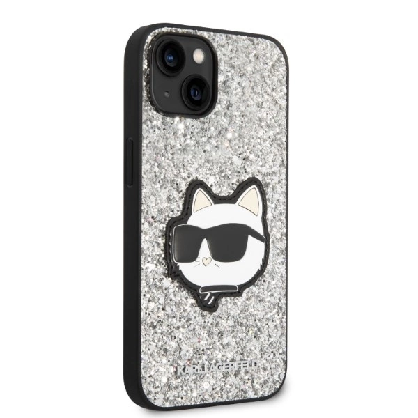 Karl Lagerfeld KLHCP14SG2CPS iPhone 14 6.1" silver/silver hardcase Glitter Choupette Patcheng