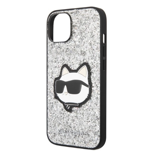 Karl Lagerfeld KLHCP14SG2CPS iPhone 14 6.1" silver/silver hardcase Glitter Choupette Patcheng