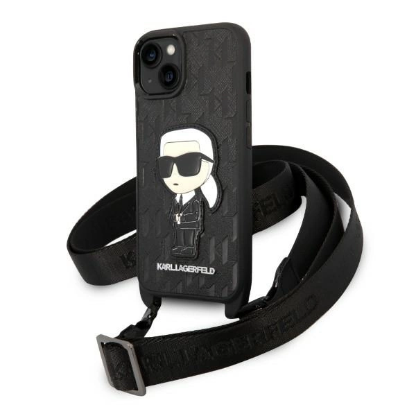 Karl Lagerfeld KLHCP14SSTKMK iPhone 14 6.1" black/black hardcase Monogram Ikonik Patcheng