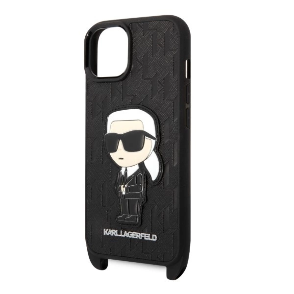 Karl Lagerfeld KLHCP14SSTKMK iPhone 14 6.1" black/black hardcase Monogram Ikonik Patcheng