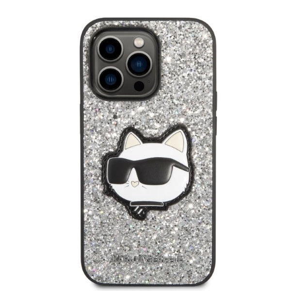 Karl Lagerfeld KLHCP14XG2CPS iPhone 14 Pro Max 6.7" silver/silver hardcase Glitter Choupette Patcheng
