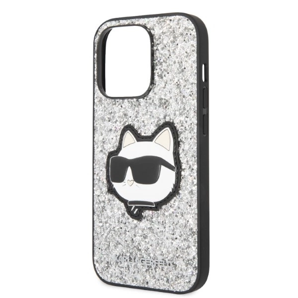 Karl Lagerfeld KLHCP14XG2CPS iPhone 14 Pro Max 6.7" silver/silver hardcase Glitter Choupette Patcheng