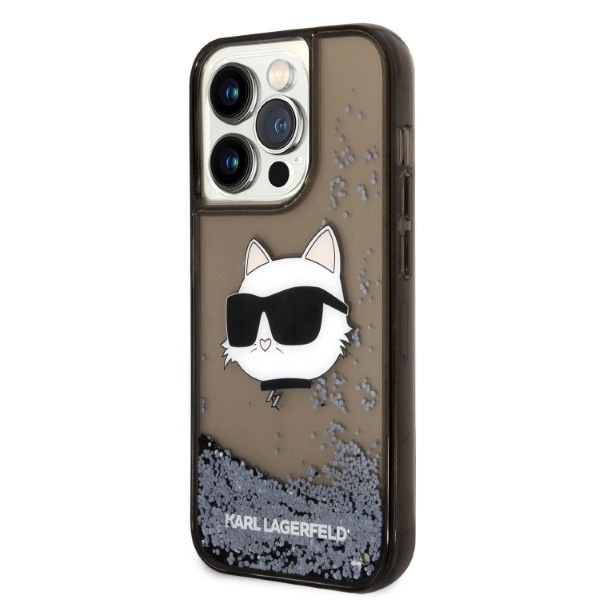 Karl Lagerfeld KLHCP14XLNCHCK iPhone 14 Pro Max 6.7" black/black hardcase Glitter Choupette Headeng