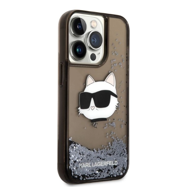 Karl Lagerfeld KLHCP14XLNCHCK iPhone 14 Pro Max 6.7" black/black hardcase Glitter Choupette Headeng