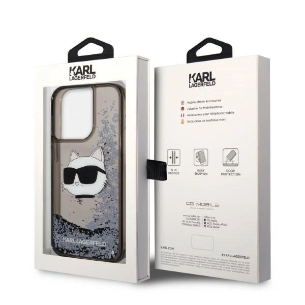 Karl Lagerfeld KLHCP14XLNCHCK iPhone 14 Pro Max 6.7" black/black hardcase Glitter Choupette Headeng