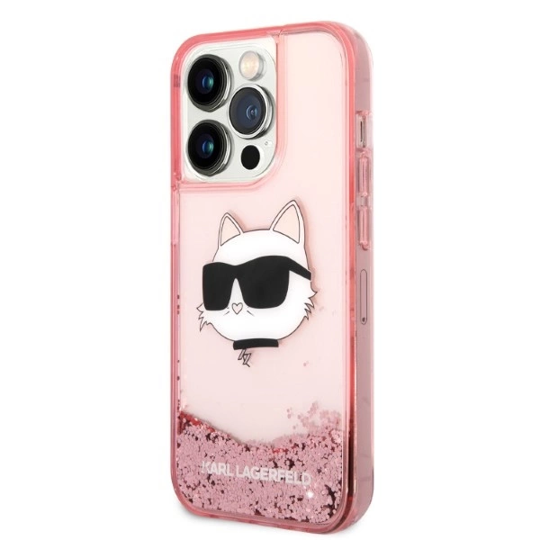 Karl Lagerfeld KLHCP14XLNCHCP iPhone 14 Pro Max 6.7" pink/pink hardcase Glitter Choupette Headeng
