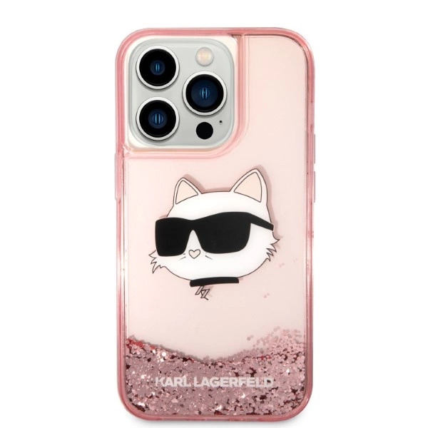 Karl Lagerfeld KLHCP14XLNCHCP iPhone 14 Pro Max 6.7" pink/pink hardcase Glitter Choupette Headeng