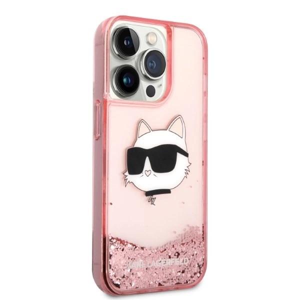 Karl Lagerfeld KLHCP14XLNCHCP iPhone 14 Pro Max 6.7" pink/pink hardcase Glitter Choupette Headeng