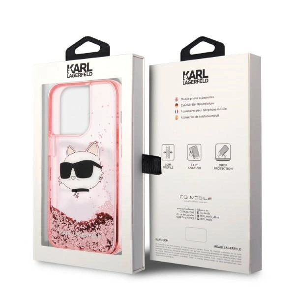 Karl Lagerfeld KLHCP14XLNCHCP iPhone 14 Pro Max 6.7" pink/pink hardcase Glitter Choupette Headeng