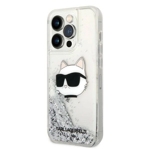 Karl Lagerfeld KLHCP14XLNHCS iPhone 14 Pro Max 6.7" silver/silver hardcase Glitter Choupette Headeng