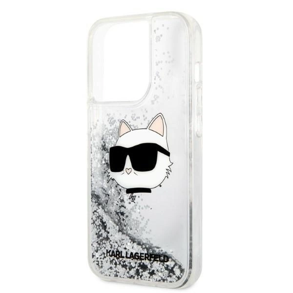 Karl Lagerfeld KLHCP14XLNHCS iPhone 14 Pro Max 6.7" silver/silver hardcase Glitter Choupette Headeng