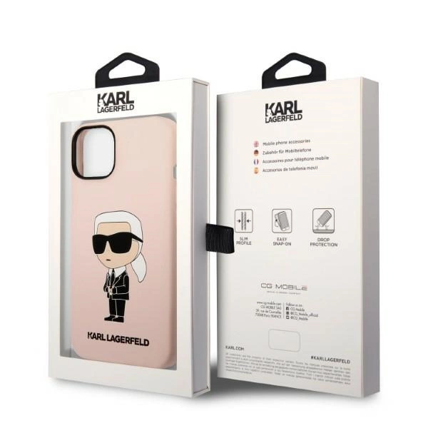 Karl Lagerfeld KLHMP14MSNIKBCP iPhone 14 Plus 6.7" hardcase pink/pink Silicone Ikonik Magsafeeng