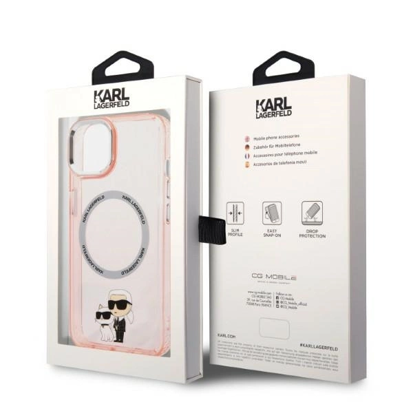 Karl Lagerfeld KLHMP14SHNKCIP iPhone 14 6.1" hardcase pink/pink Iconic Karl&Choupette Magsafeeng