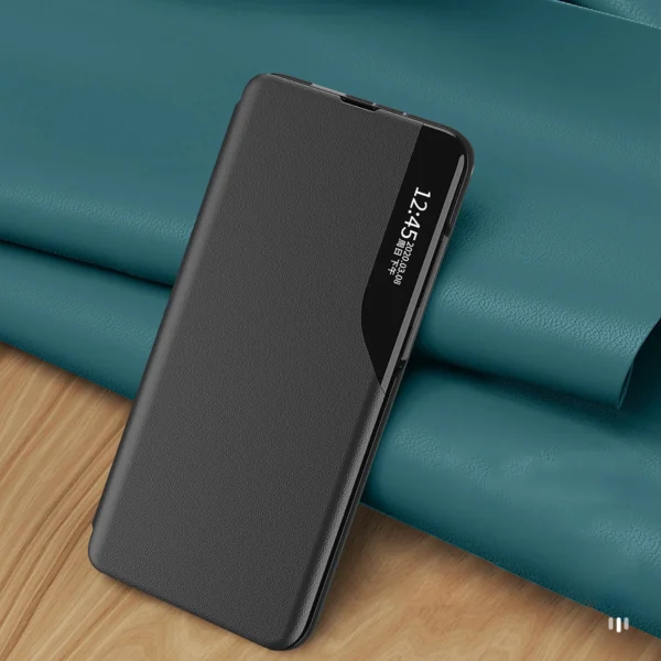 Eco Leather View Case for Samsung Galaxy A54 5G with flip stand, blackeng