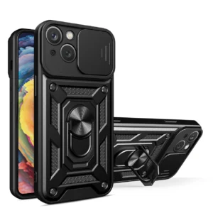 Hybrid Armor Camshield Case for Vivo X80 Lite / Vivo V25 Armor Case with Camera Cover Blackeng