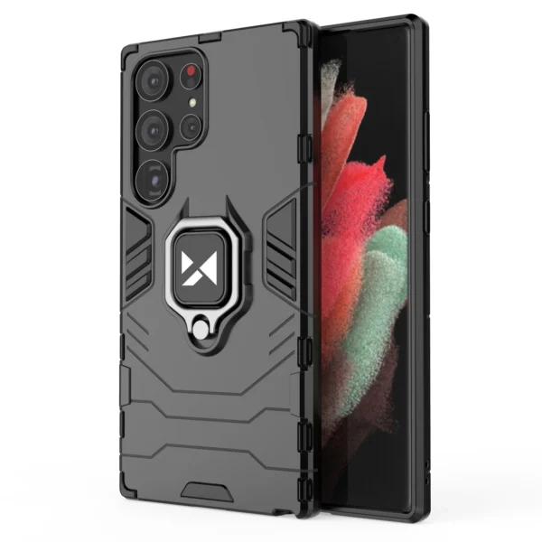 Wozinsky Ring Armor case for Samsung Galaxy S23 Ultra armored cover magnetic holder ring blackeng