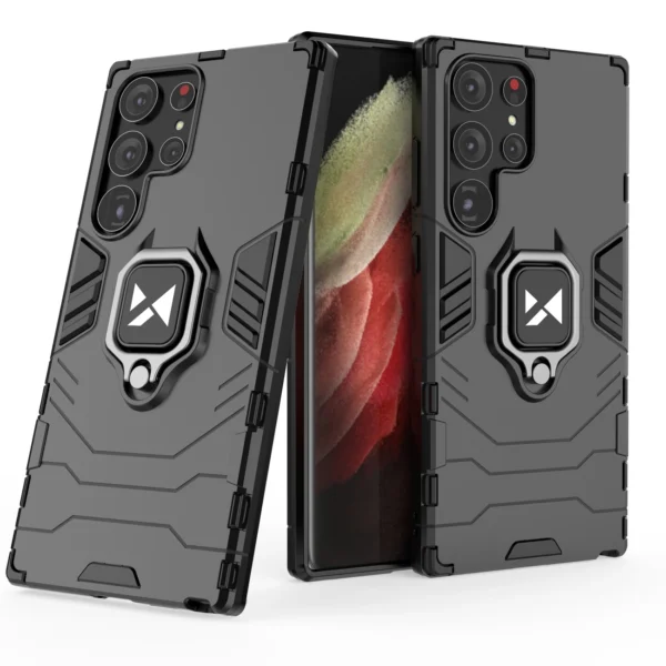 Wozinsky Ring Armor case for Samsung Galaxy S23 Ultra armored cover magnetic holder ring blackeng