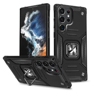 Wozinsky Ring Armor case for Samsung Galaxy S23 Ultra armored cover magnetic holder ring blackeng