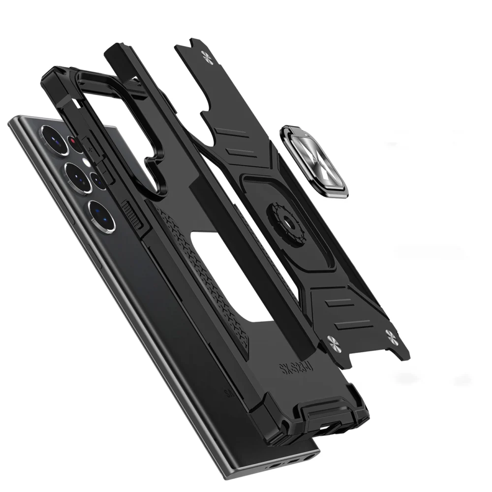 Wozinsky Ring Armor case for Samsung Galaxy S23 Ultra armored cover magnetic holder ring blackeng