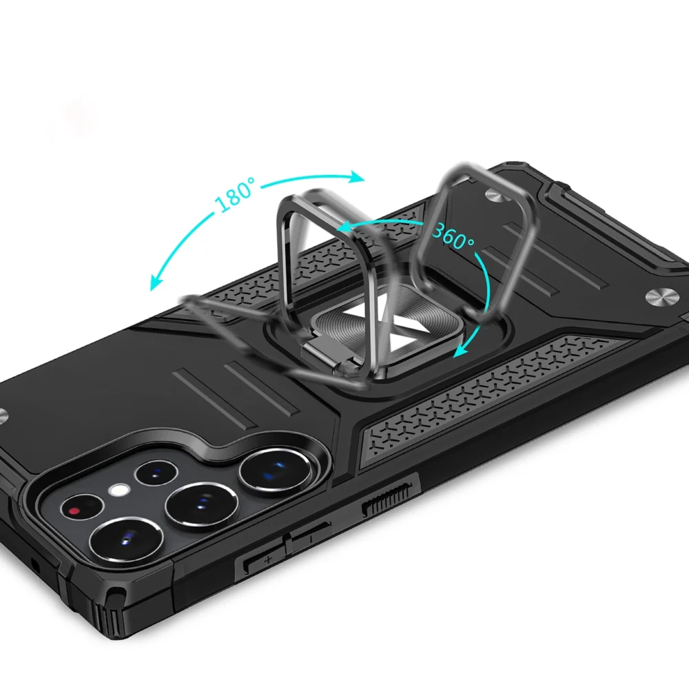 Wozinsky Ring Armor case for Samsung Galaxy S23 Ultra armored cover magnetic holder ring blackeng