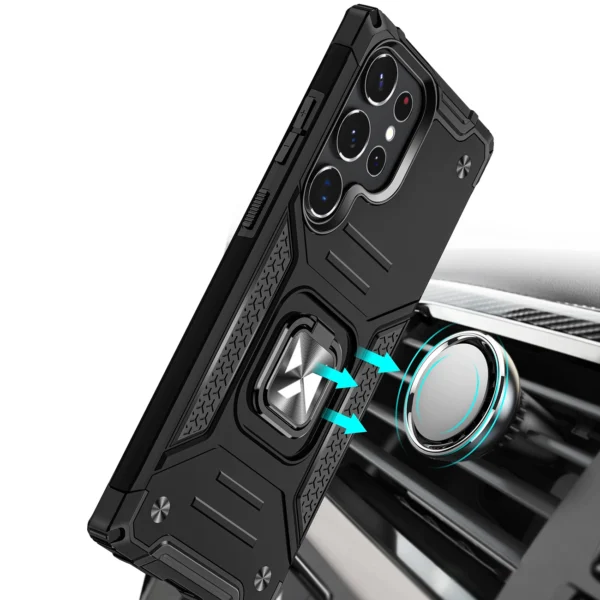 Wozinsky Ring Armor case for Samsung Galaxy S23 Ultra armored cover magnetic holder ring blackeng