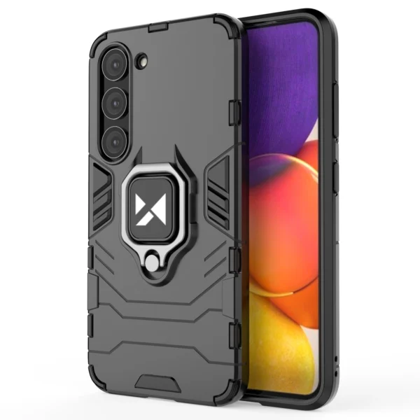 Wozinsky Ring Armor case for Samsung Galaxy S23 armored cover magnetic holder ring blackeng