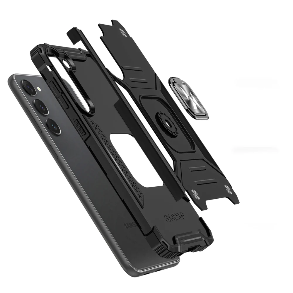 Wozinsky Ring Armor case for Samsung Galaxy S23 armored cover magnetic holder ring blackeng