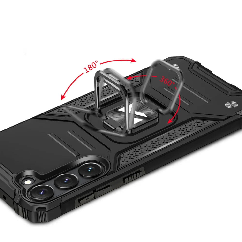 Wozinsky Ring Armor case for Samsung Galaxy S23 armored cover magnetic holder ring blackeng