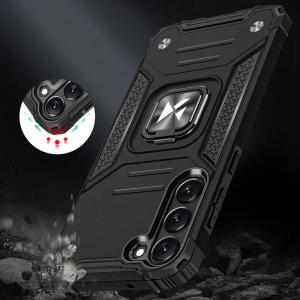 Wozinsky Ring Armor case for Samsung Galaxy S23 armored cover magnetic holder ring blackeng