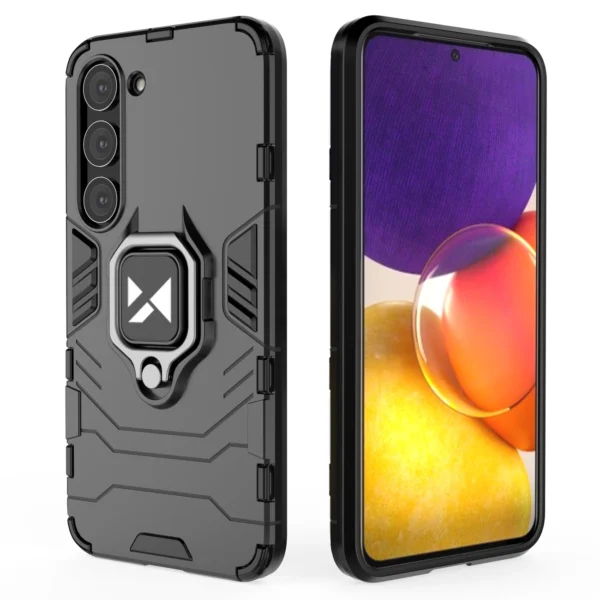 Wozinsky Ring Armor case for Samsung Galaxy S23 armored cover magnetic holder ring blackeng