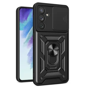 Hybrid Armor Camshield case for Samsung Galaxy A54 5G armored case with camera cover blackeng