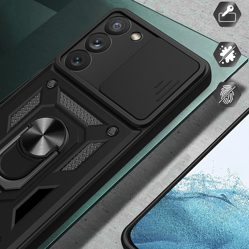 Hybrid Armor Camshield case for Samsung Galaxy A34 5G armored case with camera cover pinkeng